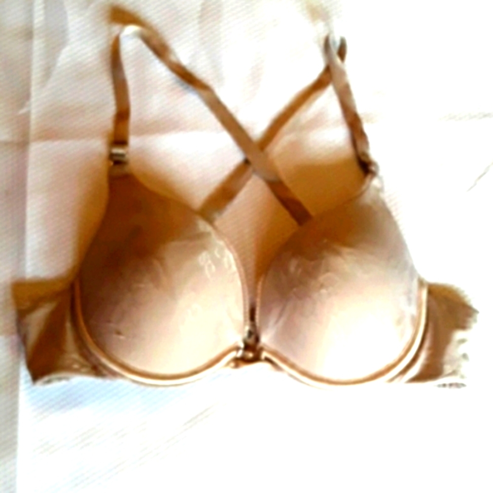 Lily of France Padded Tan Nude Bra Razorback 34A
